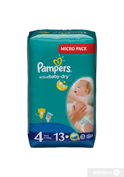 Подгузники Pampers  разм.4 ( Active baby) 8-14кг №13 Производитель: Германия Procter&Gamble